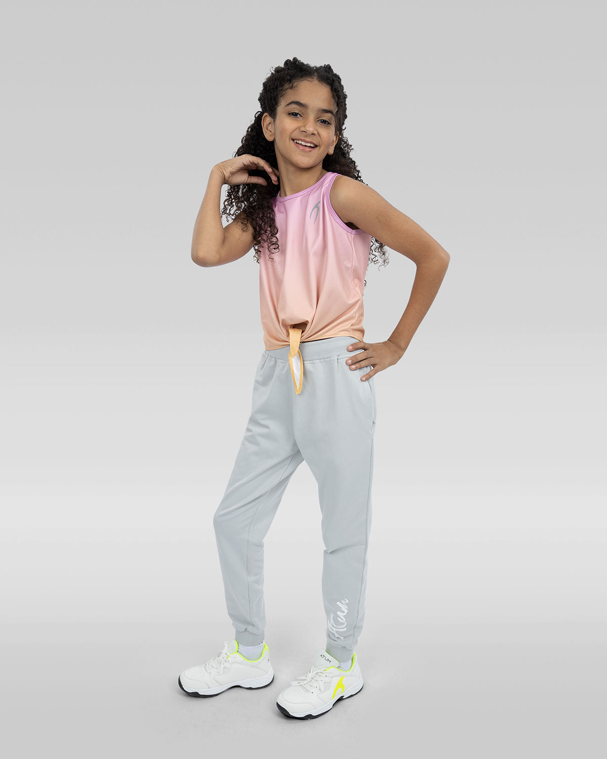 Smooth Girls Gray Sweatpants-Atum -76897359