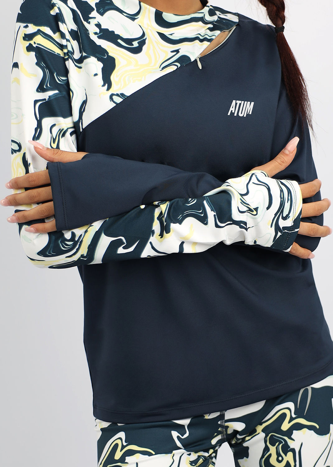 Long Sleeve Women's Navy T-Shirt-Atum -5446180