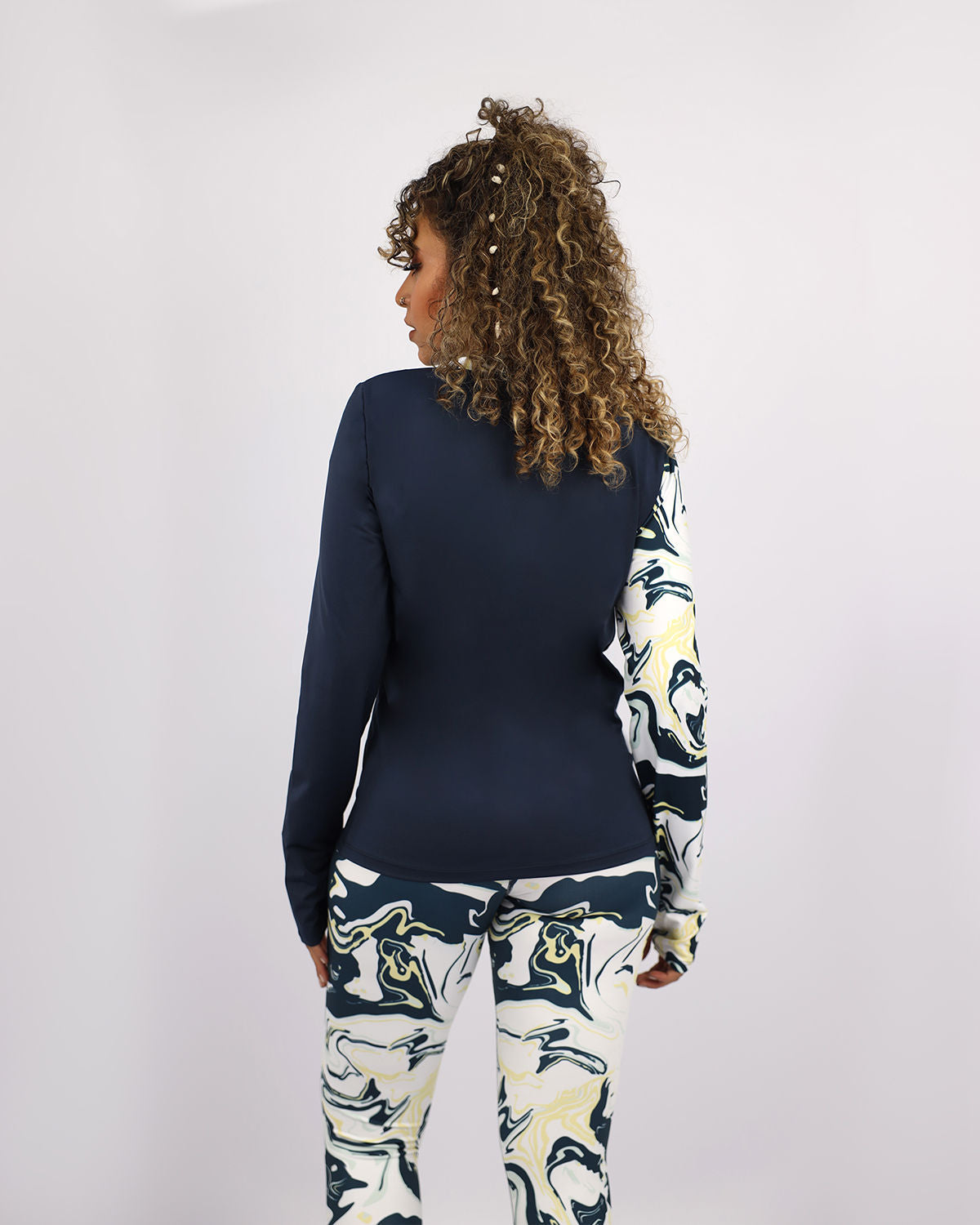 Long Sleeve Women's Navy T-Shirt-Atum -55023550