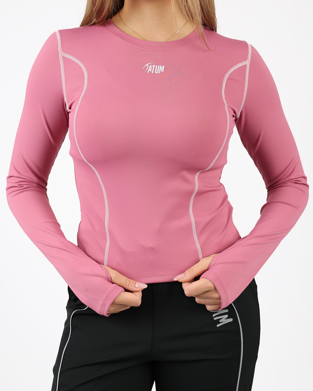 Streamline Long Slevess Women's Rose Top-Atum -79679289