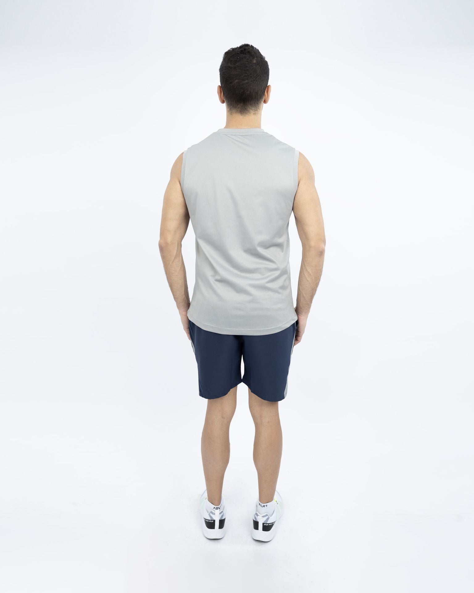 Men's Printed Gray Tank Top-Atum -37933179