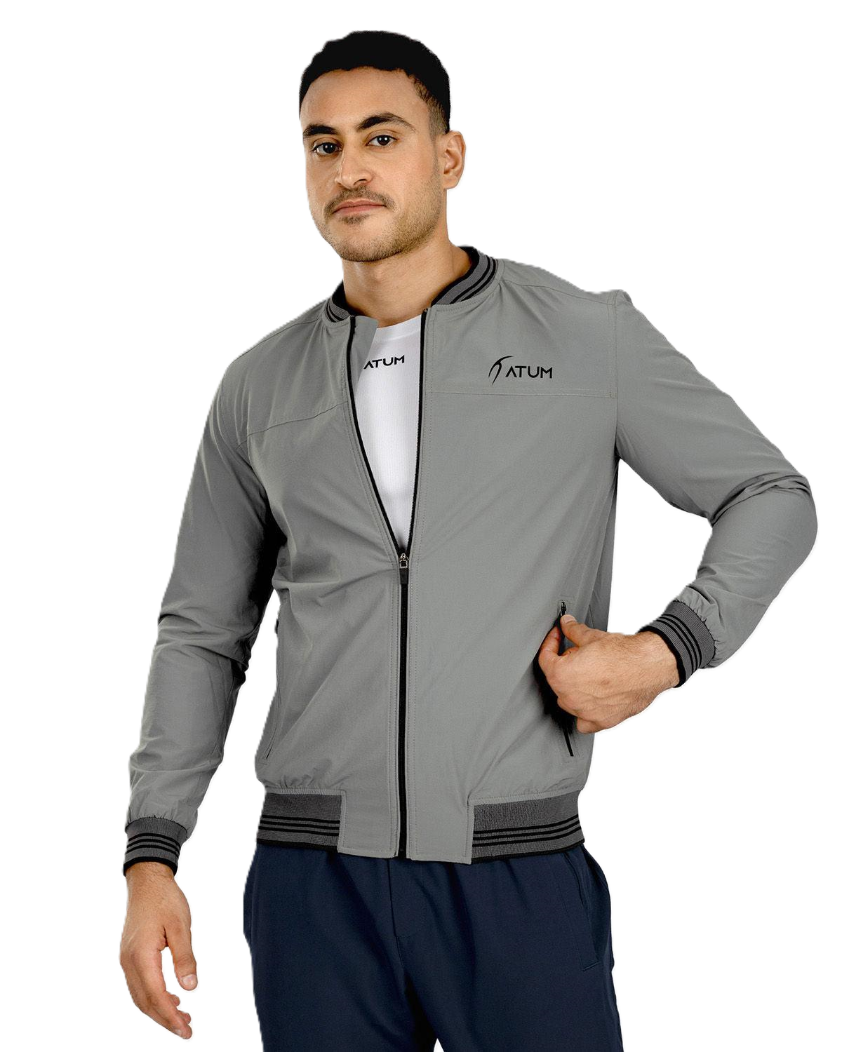 Windbreaker Gray Jacket-Atum -12632607