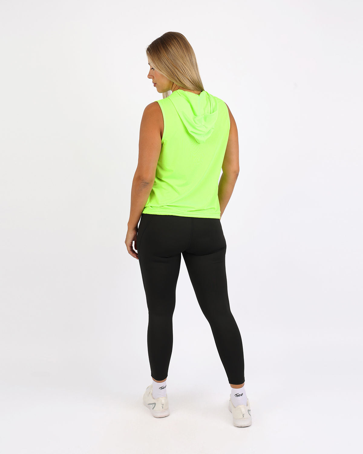 Sleeveless Breathable Lime Green Women's Hoodie-Atum -79475142