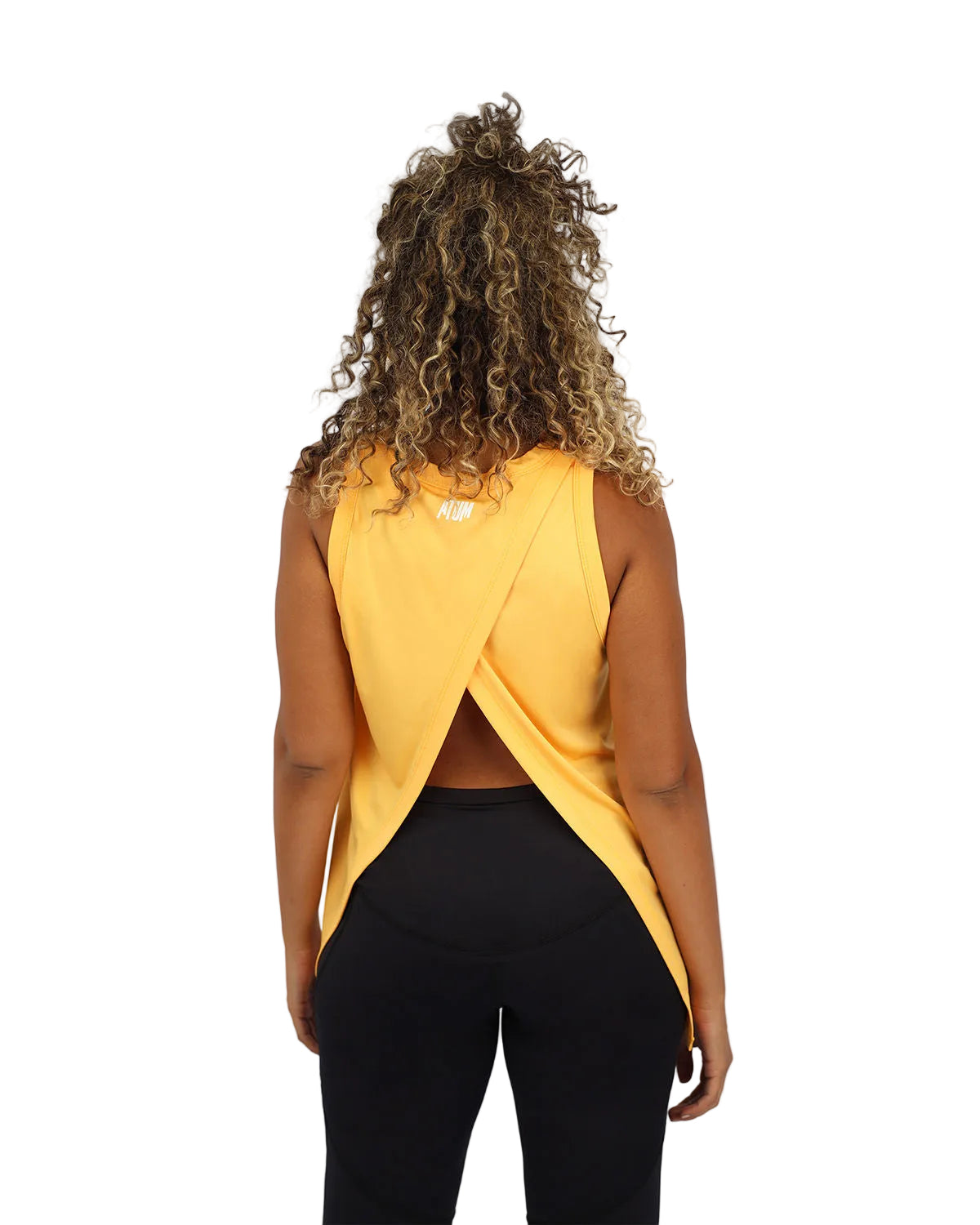 Women's Cross Back Gold Top-Atum -78747760