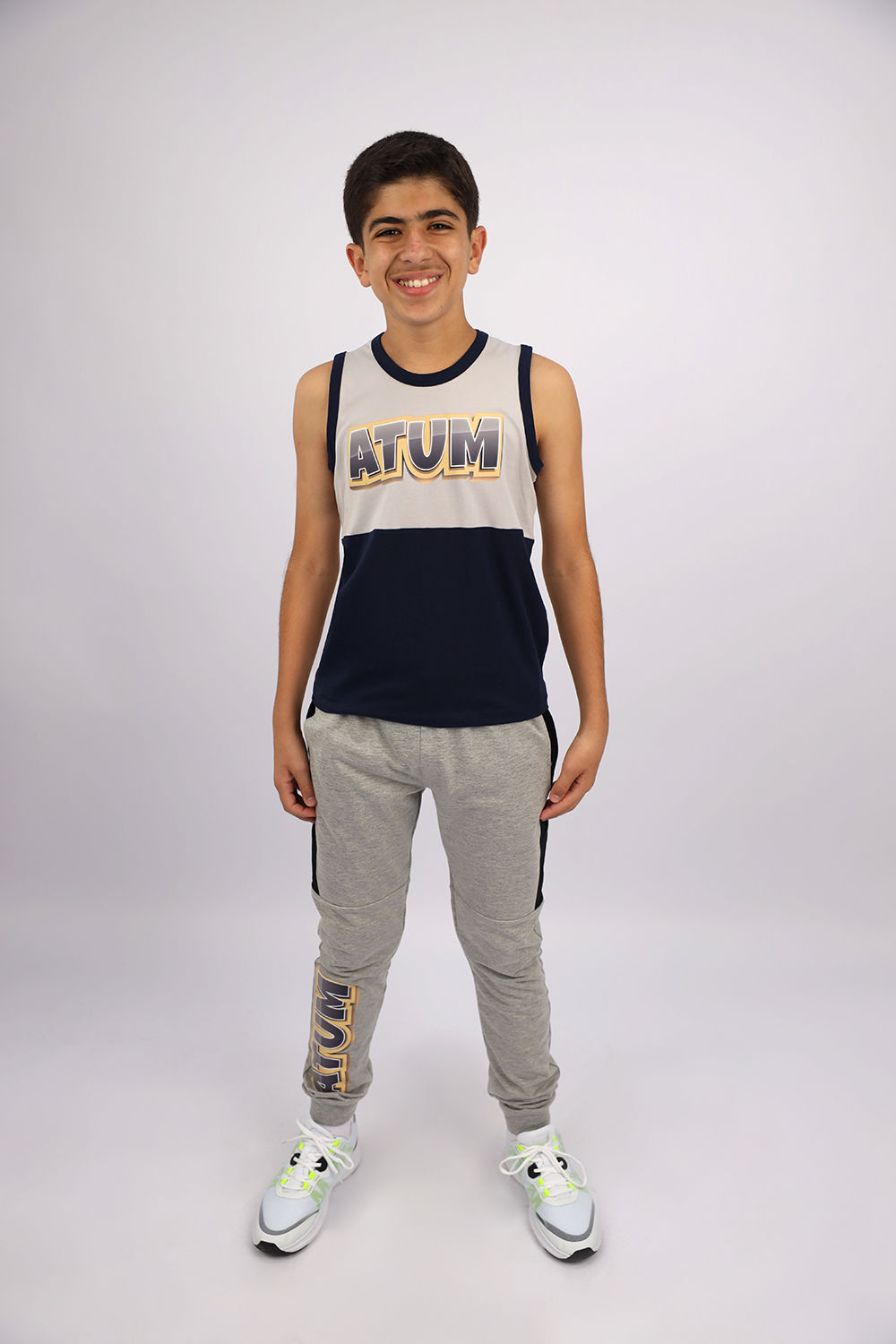Graphic Logo Boy's Navy Tank Top