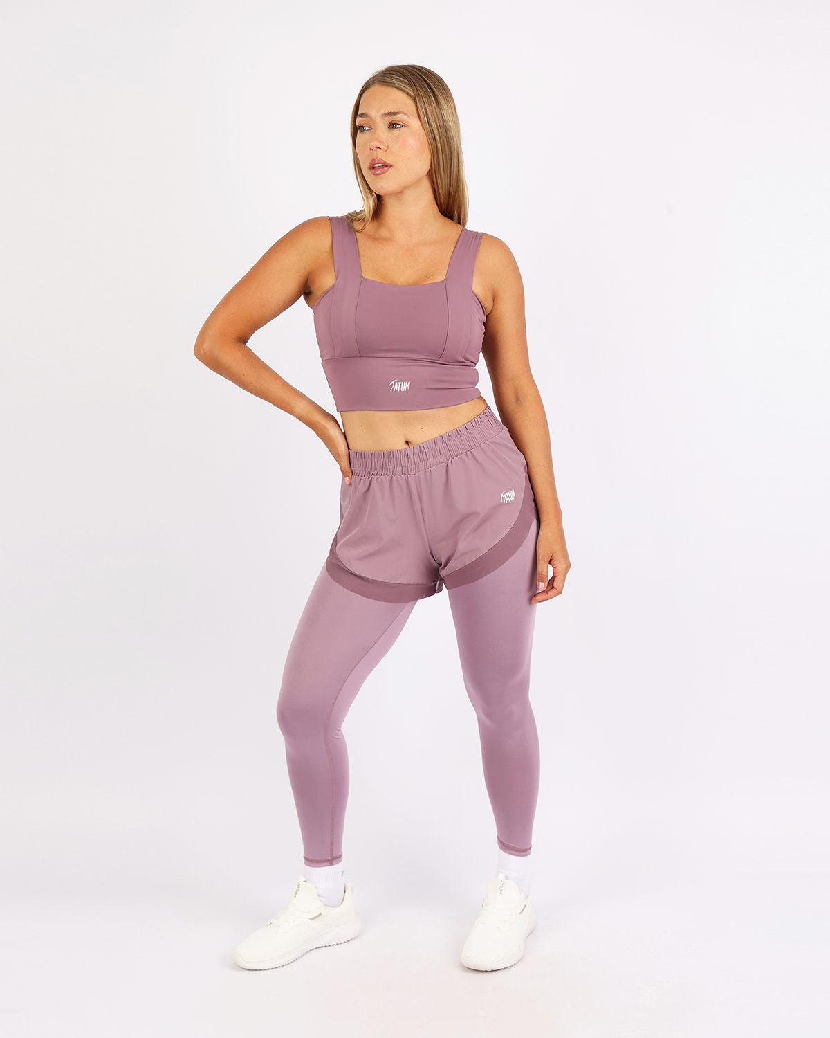 Pocket Wave Skort Purple Leggings-Atum -19165905