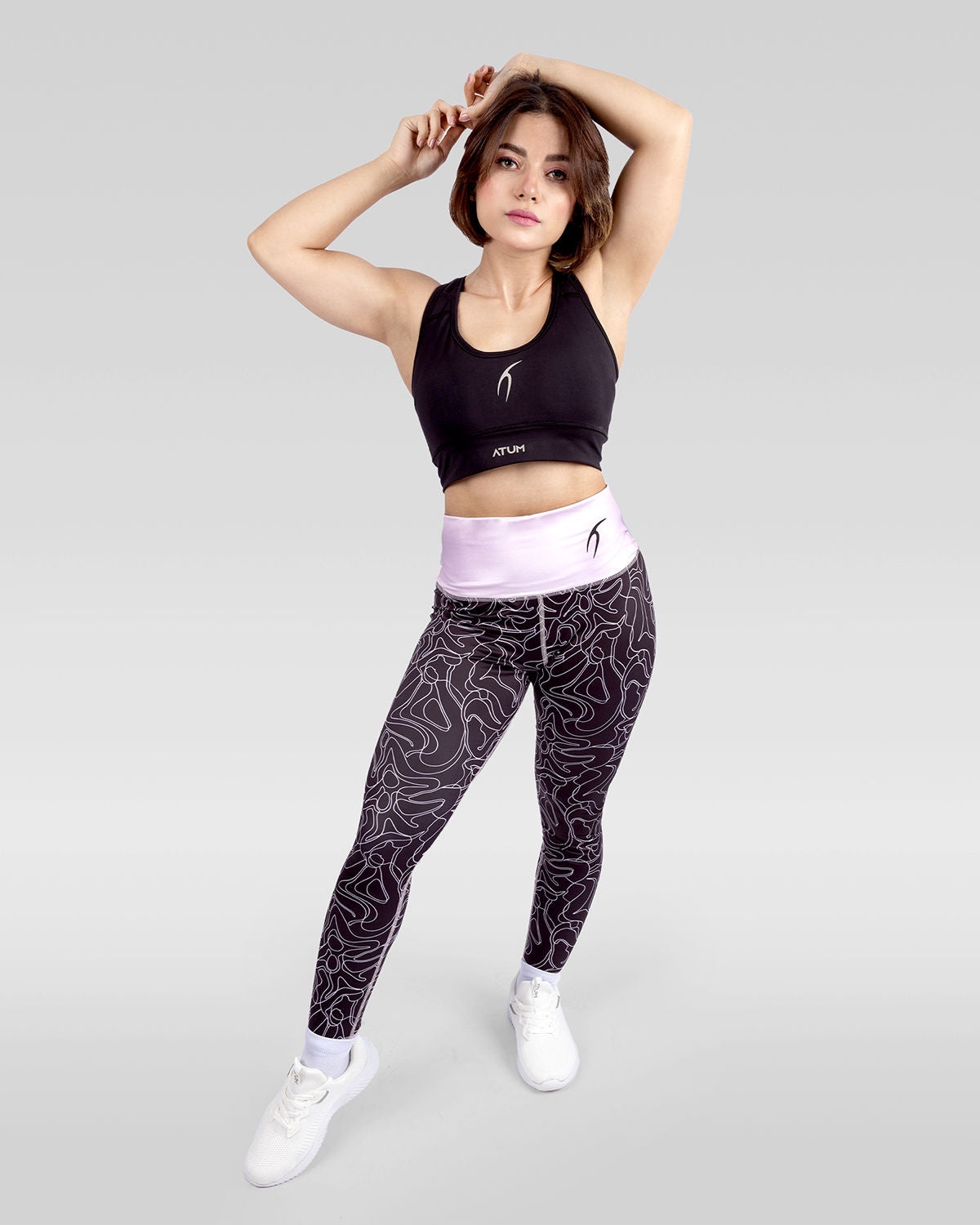Women's Limitless Black Leggings-Atum -82376994