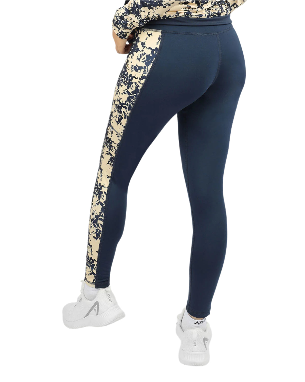 Printed Panel Navy Leggings-Atum -81298094