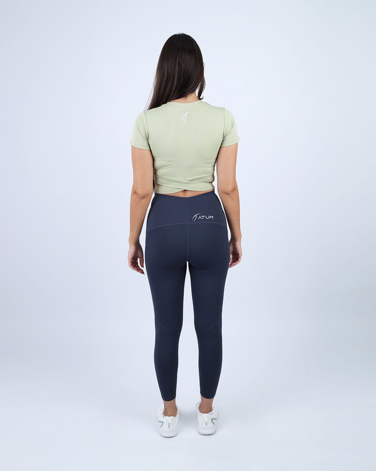 Twisted Short Sleeves Green Crop Top-Atum -4645100