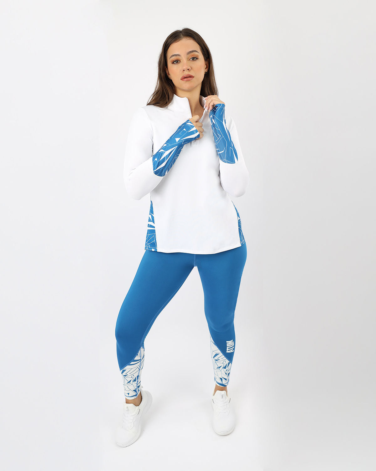 Printed Women's Blue Leggings-Atum -63187789