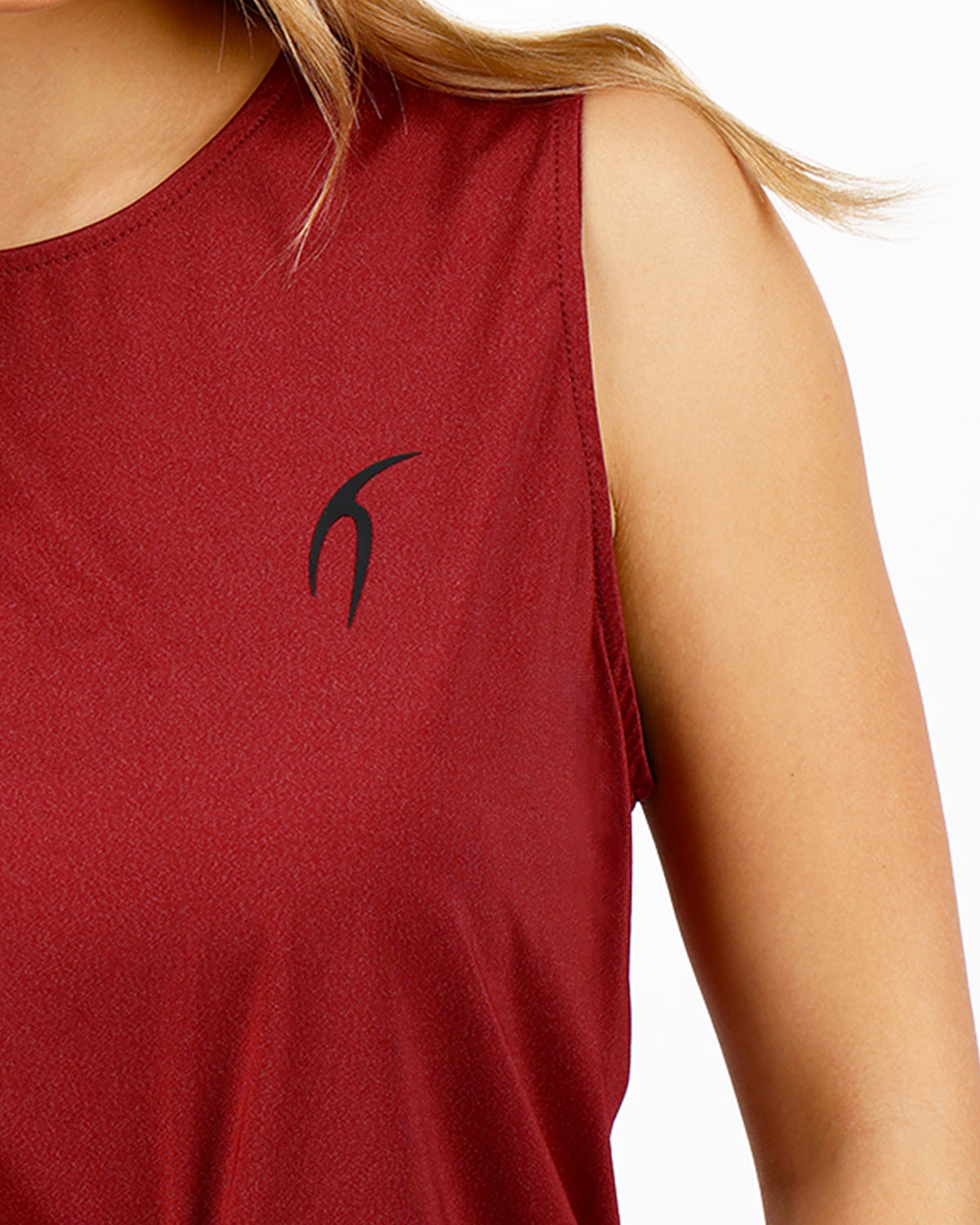 YOGA Twist Cropped Burgundy Tank Top-Atum -7094827
