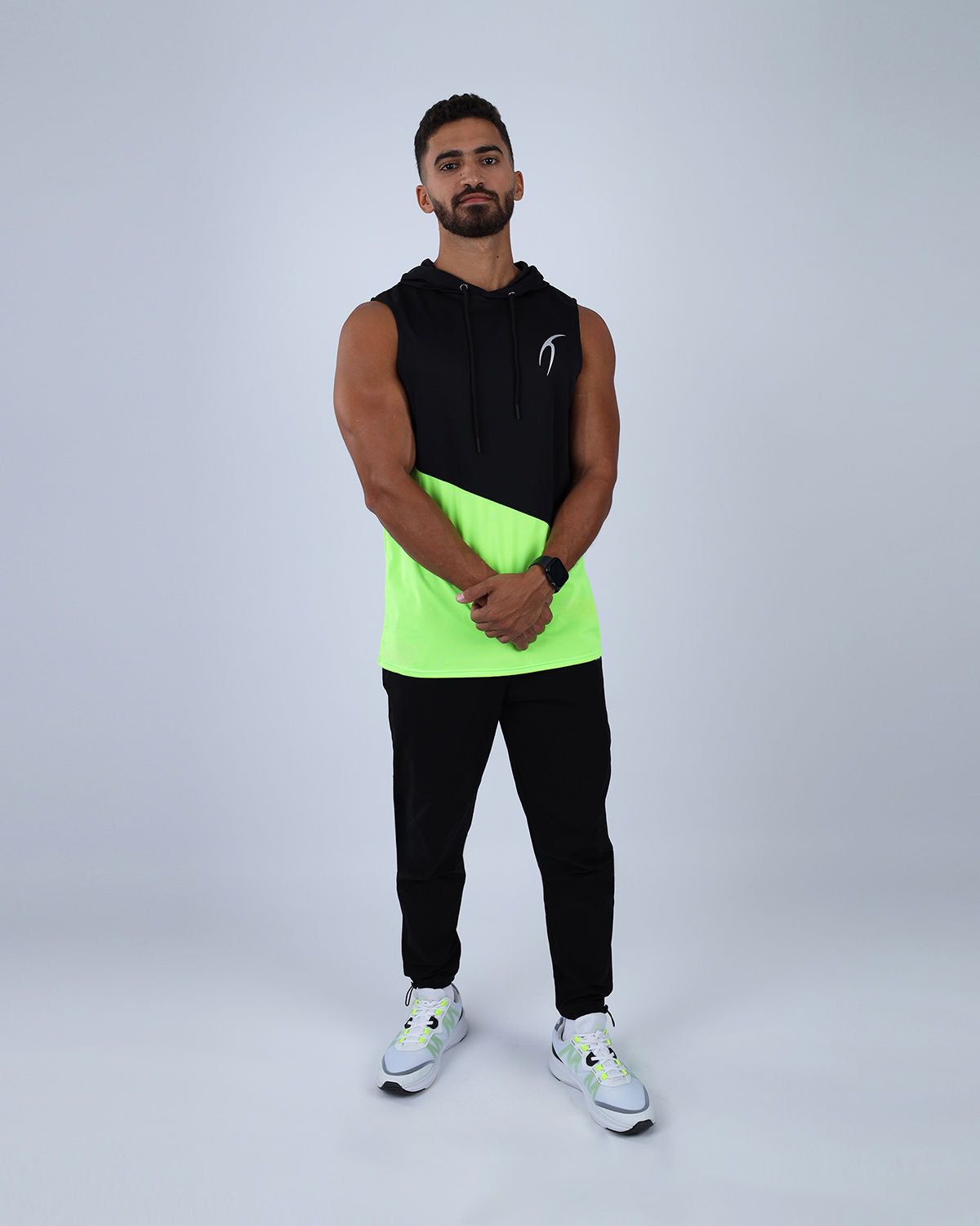 Sleeveless Breathable Green Hoodie-Atum -34028174