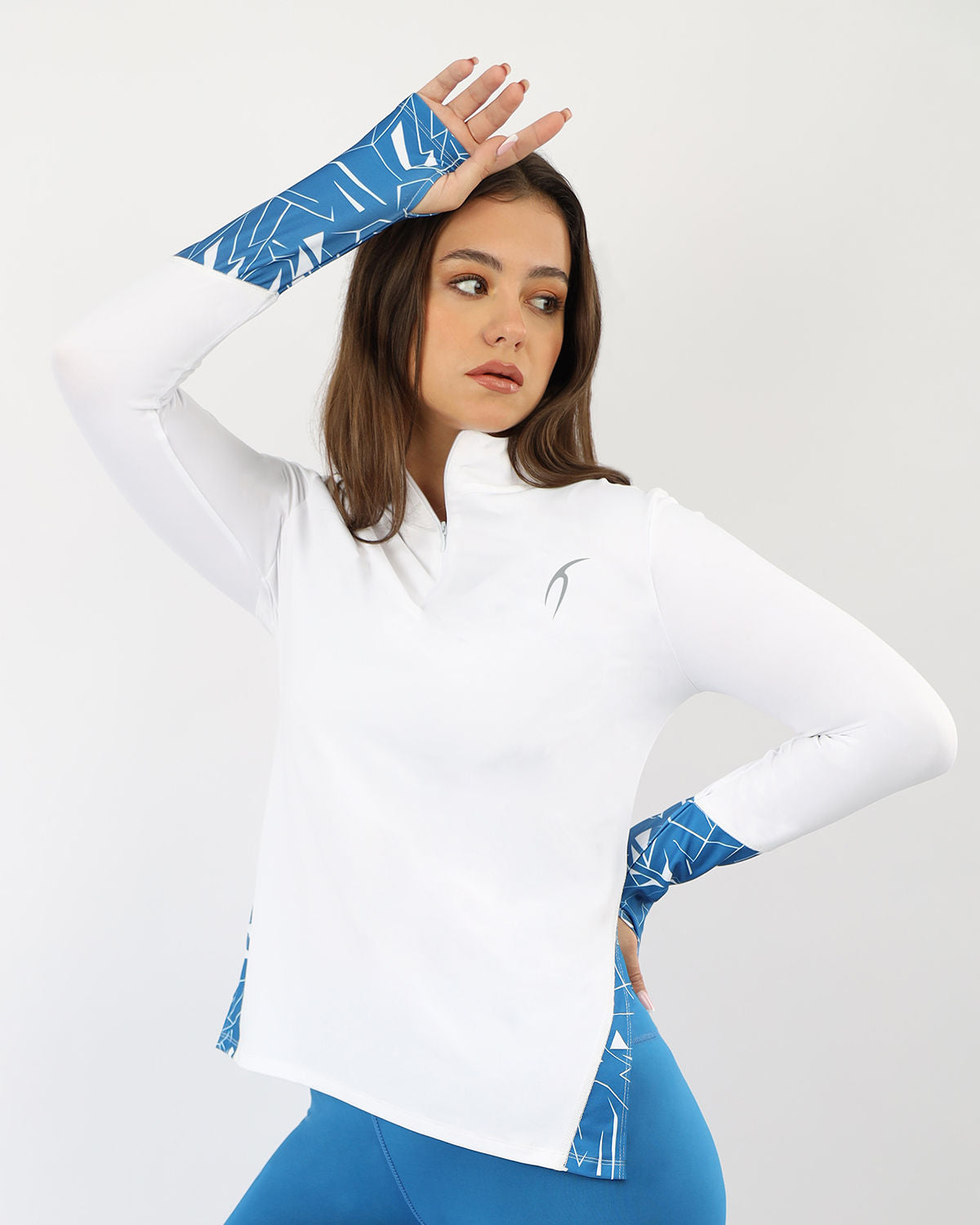 Women's Quarter Zip White Top-Atum -11751691