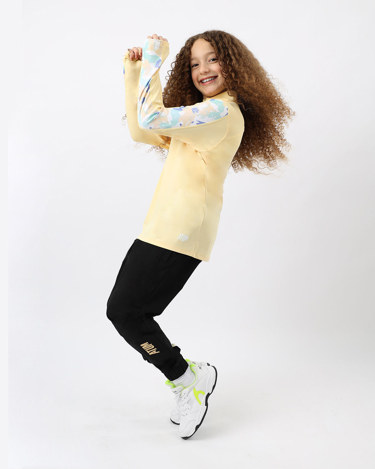 Long Sleeves Girl's Yellow Top-Atum -93039333