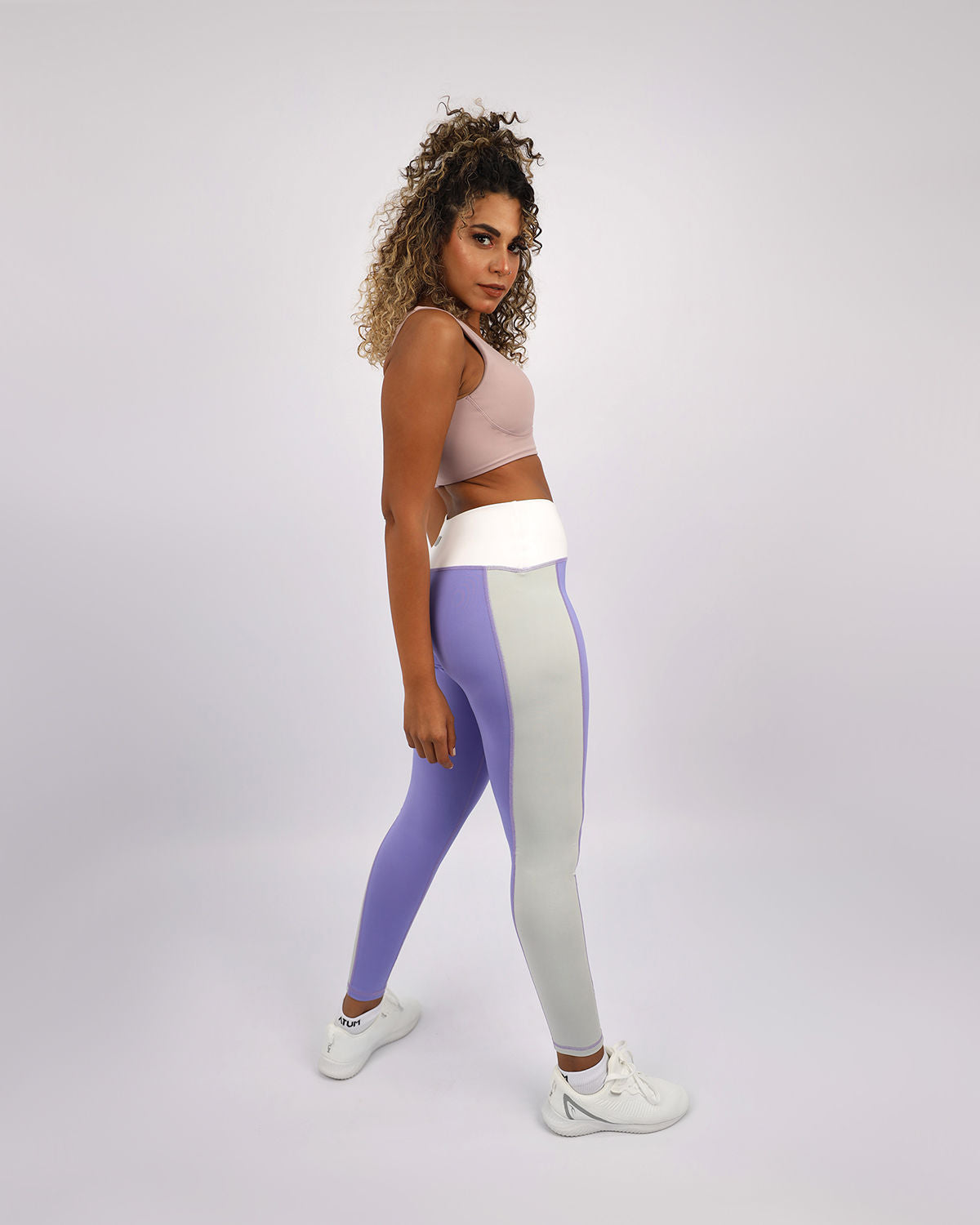 High Waist Women's Purple Leggings-Atum -86909093