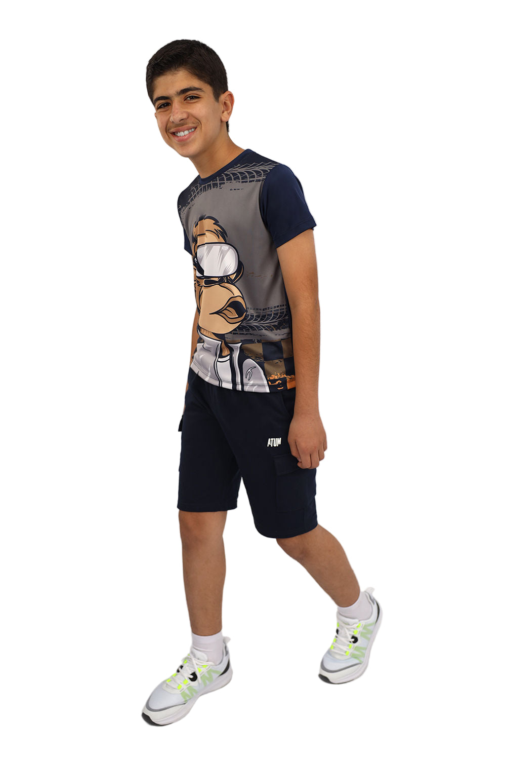 Monkey Graphic Boy's Navy T-Shirt-Atum -53629926