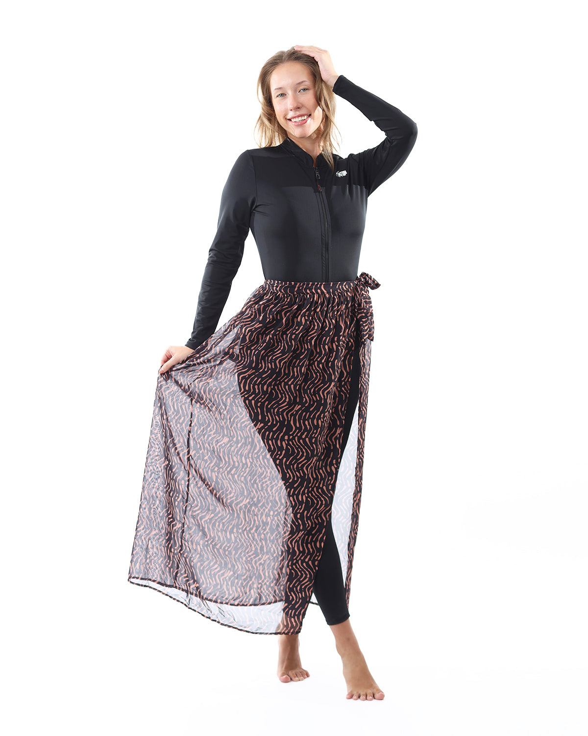 Midnight Waves Black Cover-Up Skirt-Atum -56454857