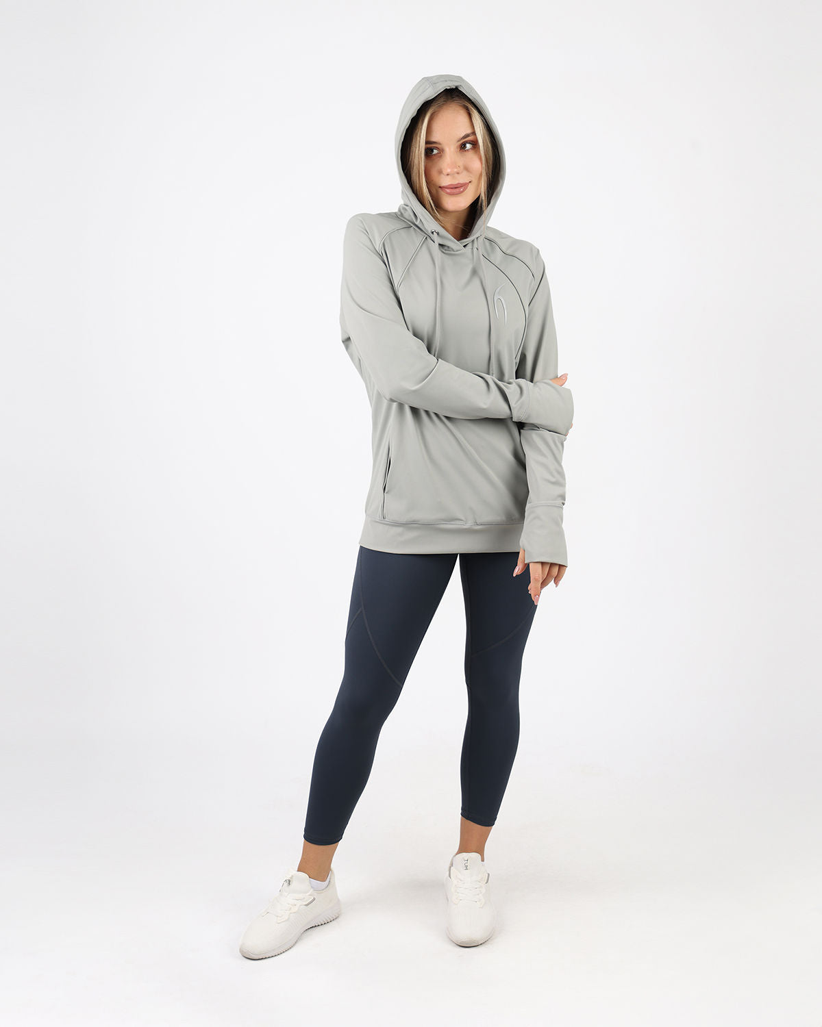 Long-Sleeve Training Gray Hoodie-Atum -97508403