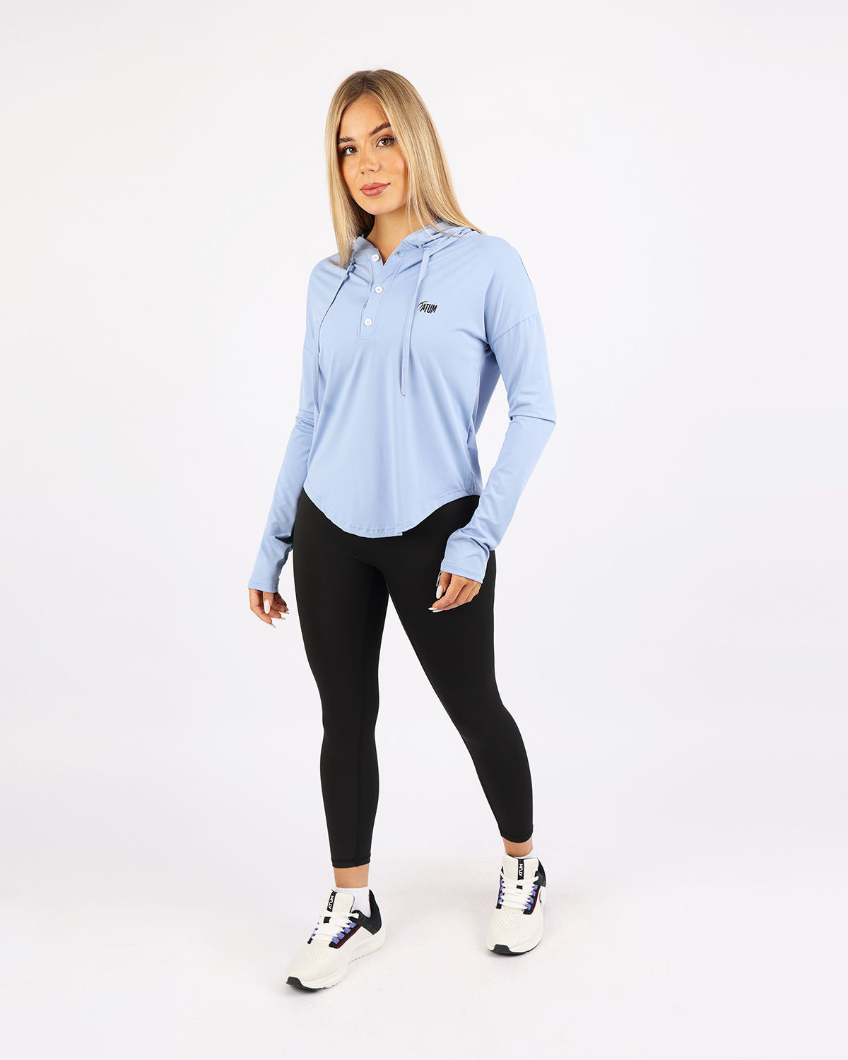 Long Slevess Women's Blue Hoodie-Atum -57610317