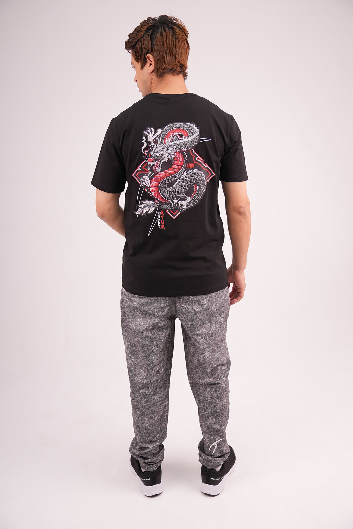 Dragon Strike Graphic Black T-Shirt-Atum -56960265