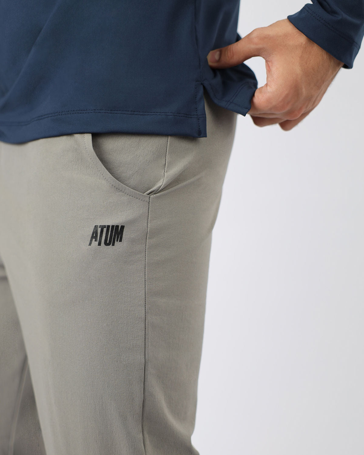Slim Fit Gray Jogger Pants-Atum -29255465