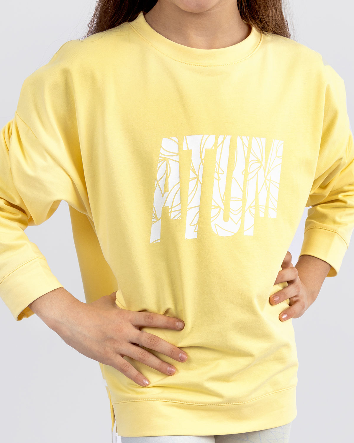 Girls Cropped Yellow Sweatshirt-Atum -4148494