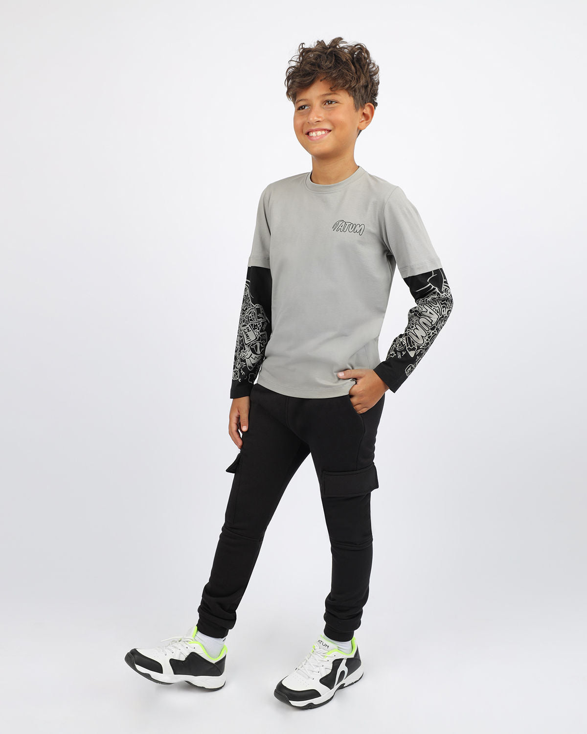 Cotton Boy's Gray T-Shirt-Atum -13880967