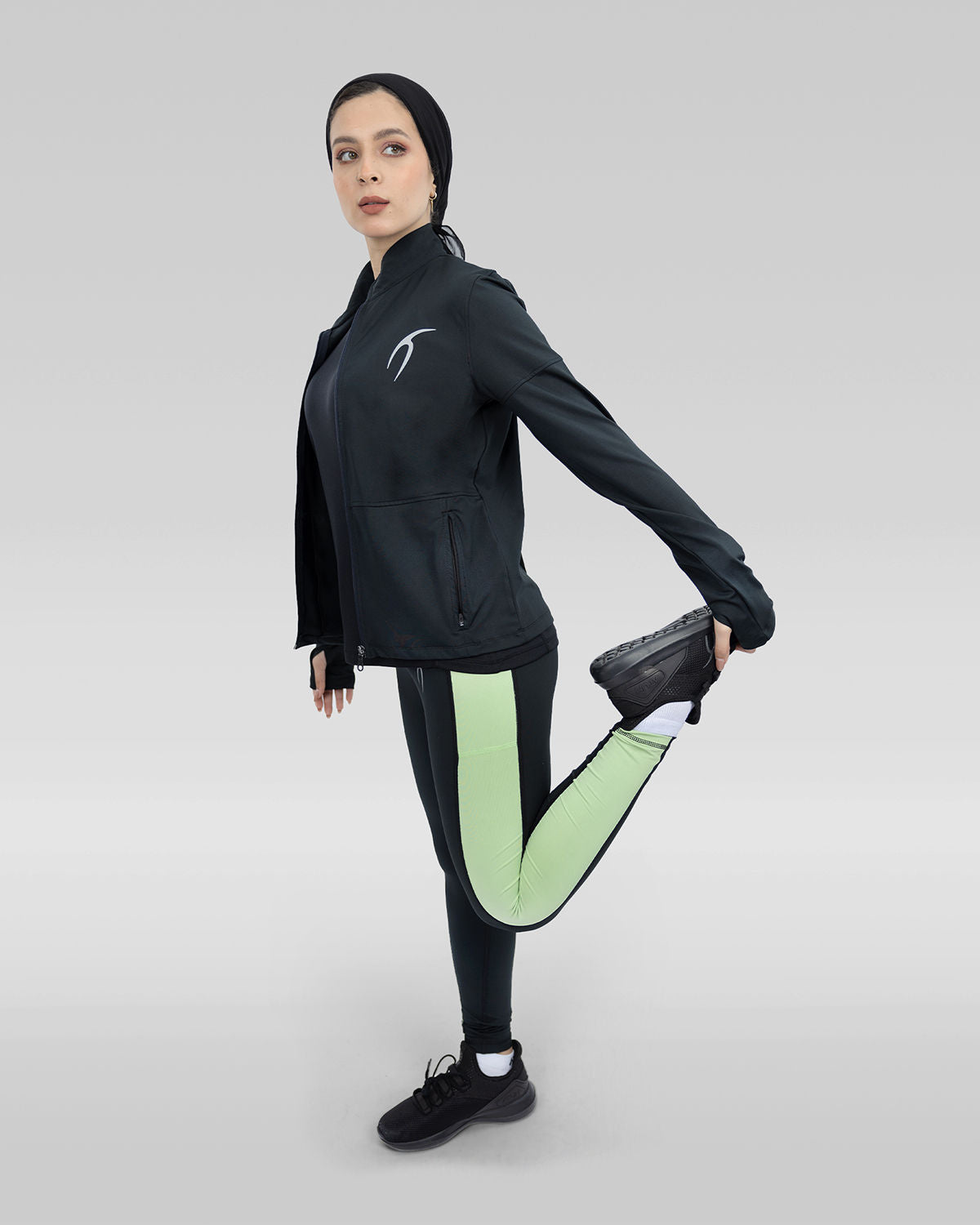 Flowery Plain Black Leggings-Atum -41251864
