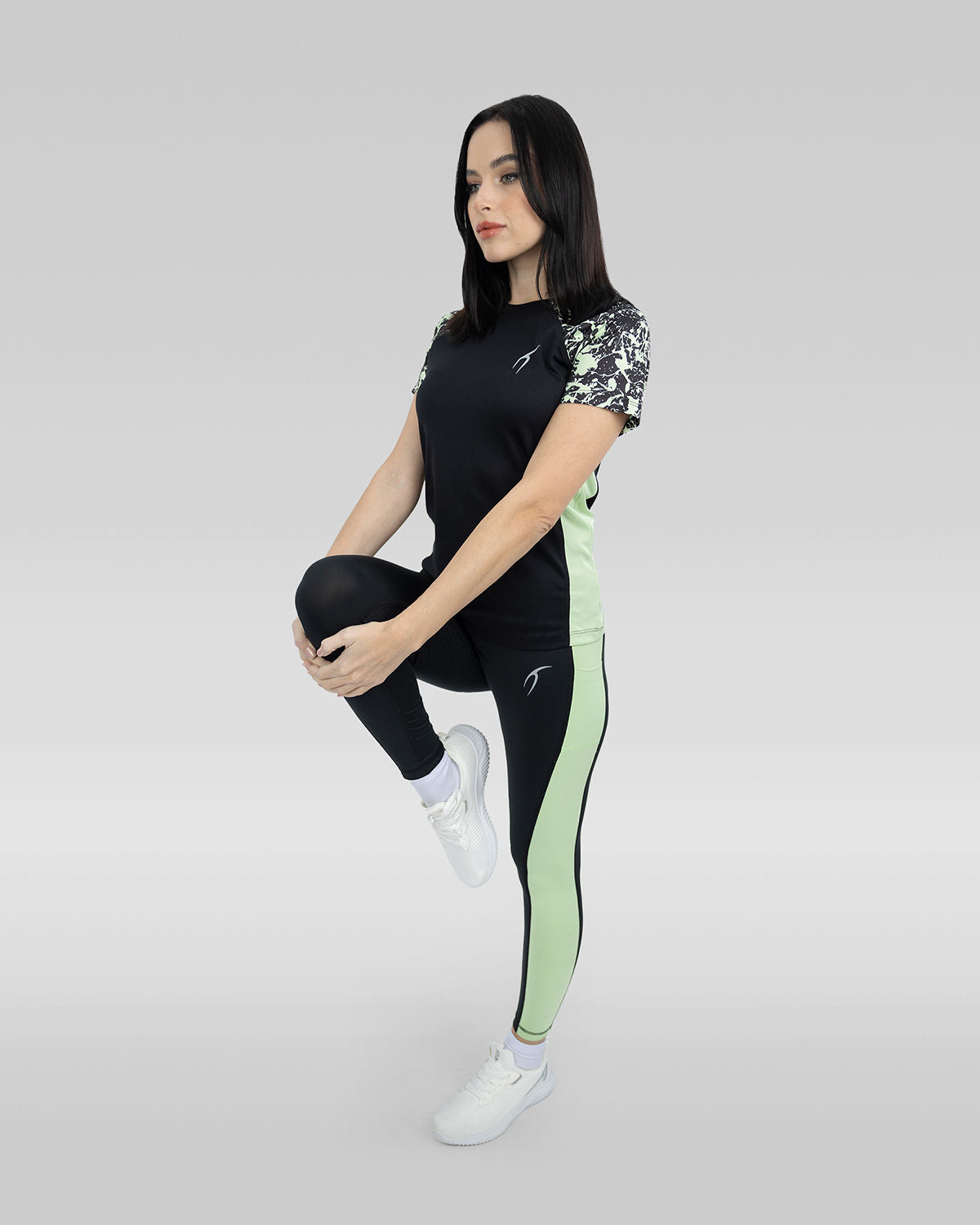 Women's Short Sleeves Black T-Shirt-Atum -77122755