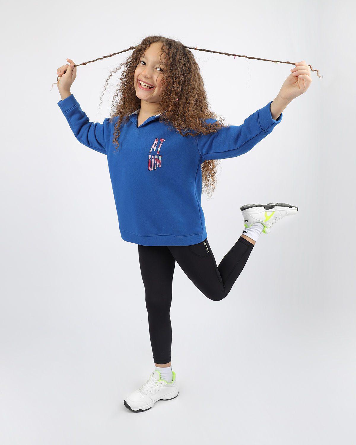 Oversized Girl's Blue Sweatshirt-Atum -47365692