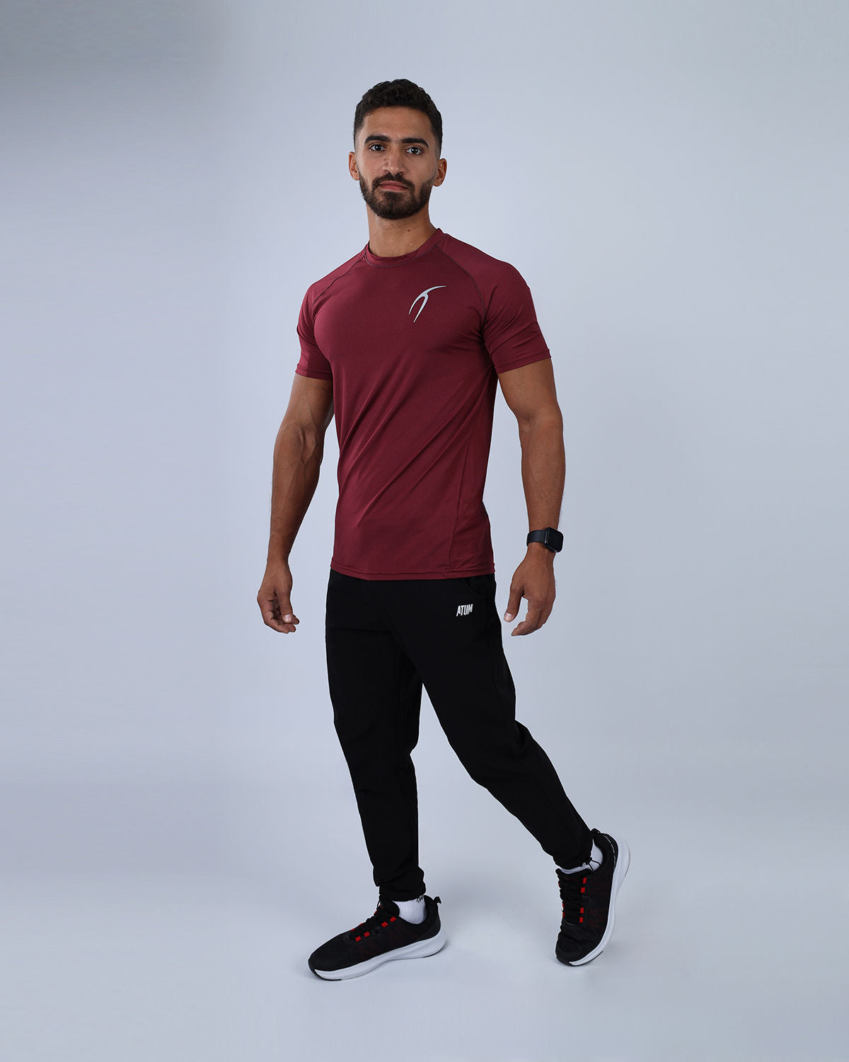 Dri-FIT Short-Sleeve Burgundy Fitness Top-Atum -90658192