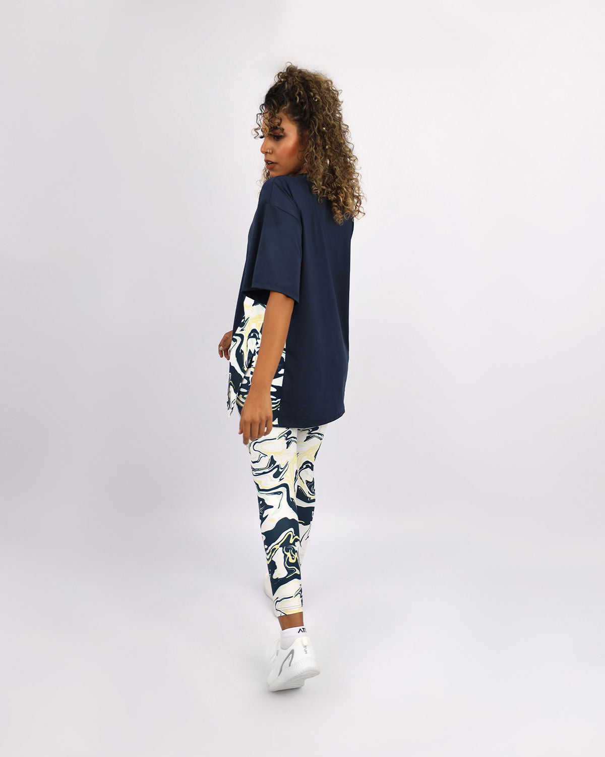 Women's Oversized Navy T-Shirt-Atum -39559316
