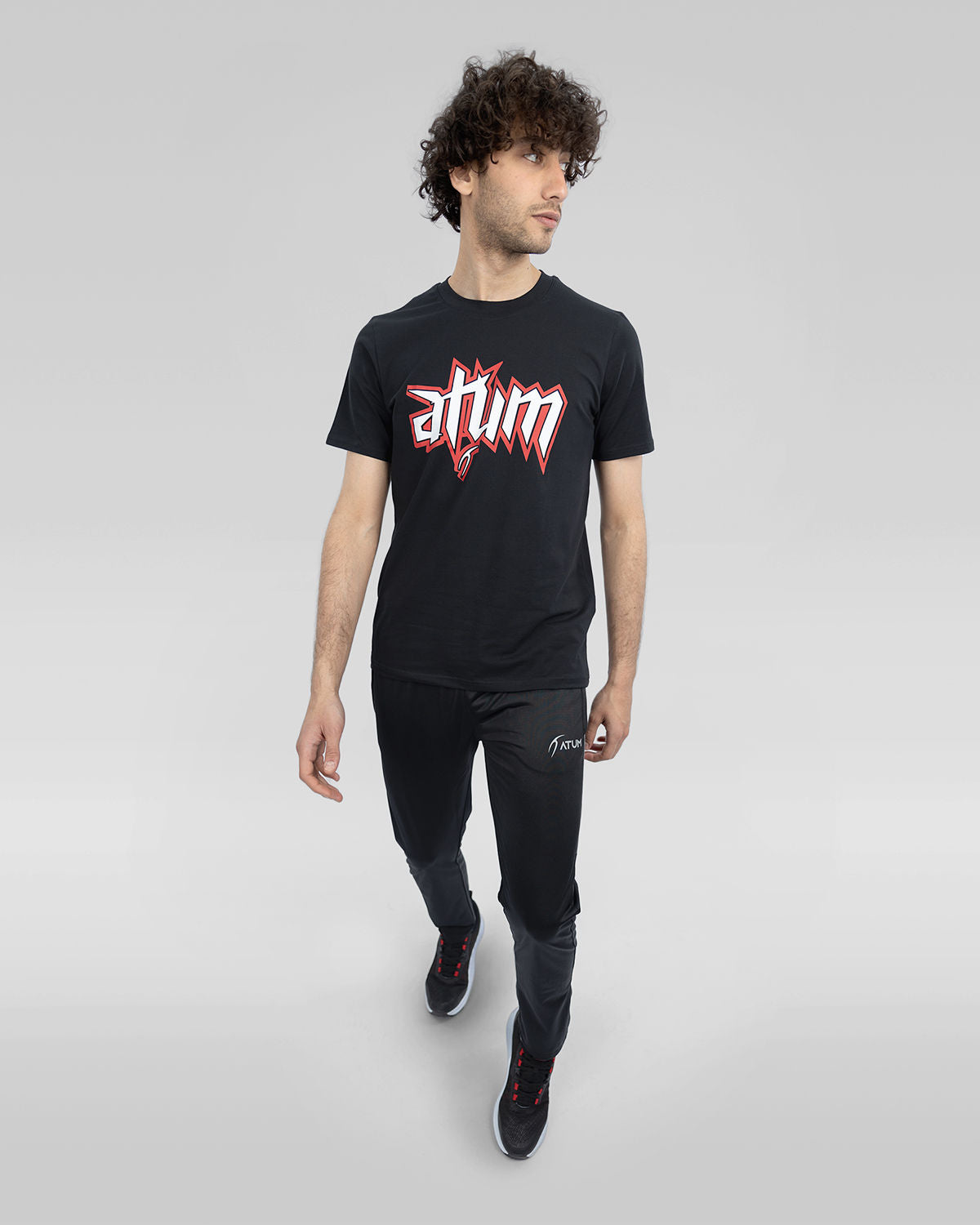 Men's Dynamic Black Sweatpants-Atum -41975959