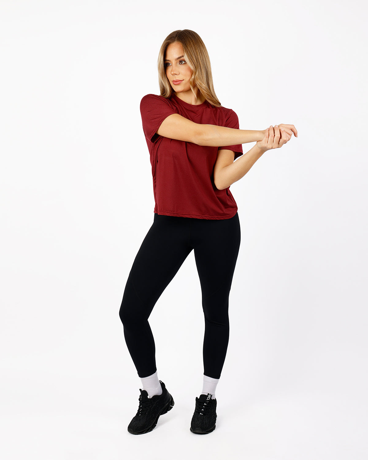 Hyper Short-Sleeves Burgundy Training Top-Atum -84930079