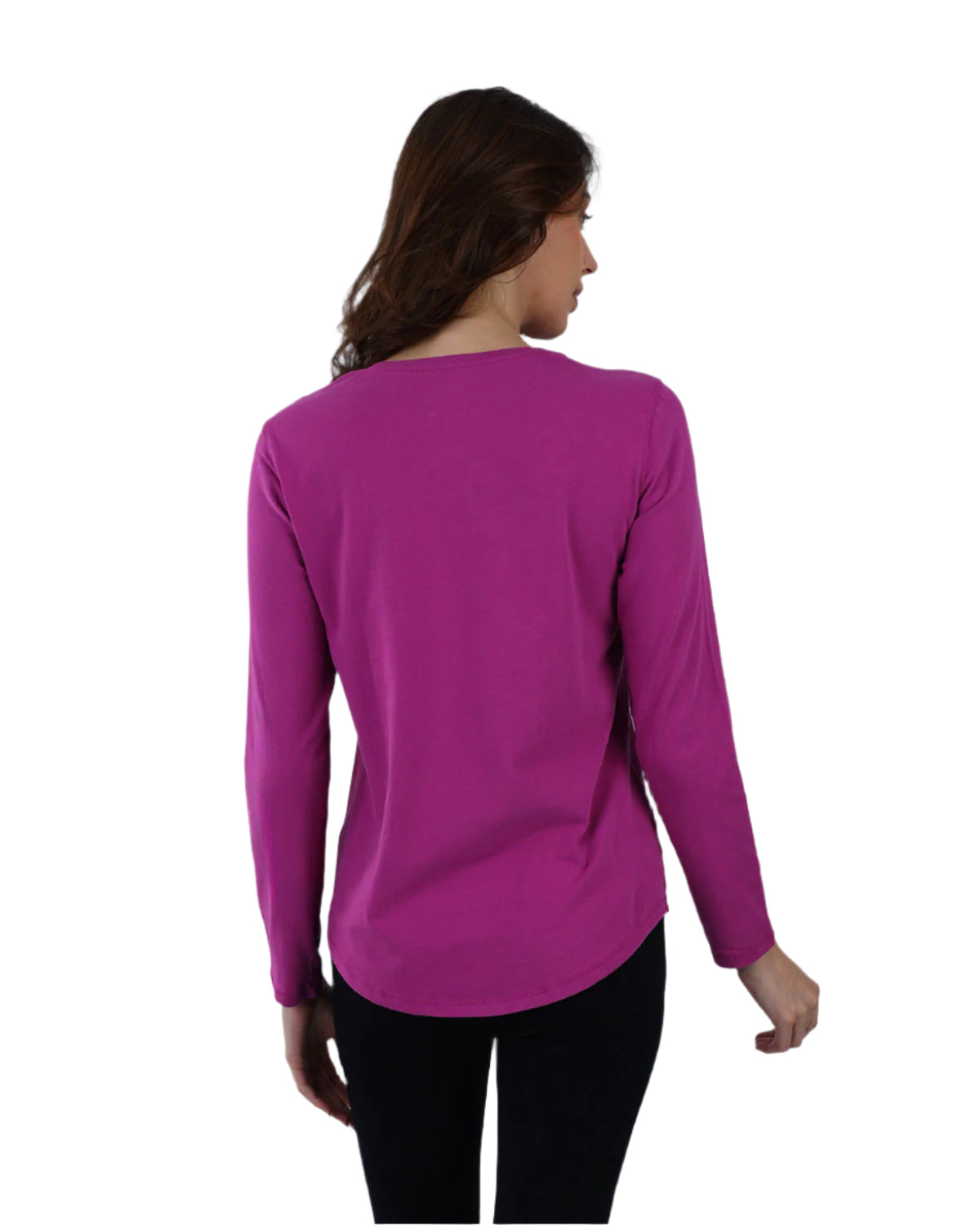 Basic Long Sleeve Dark Purple T-Shirt-Atum -94736736