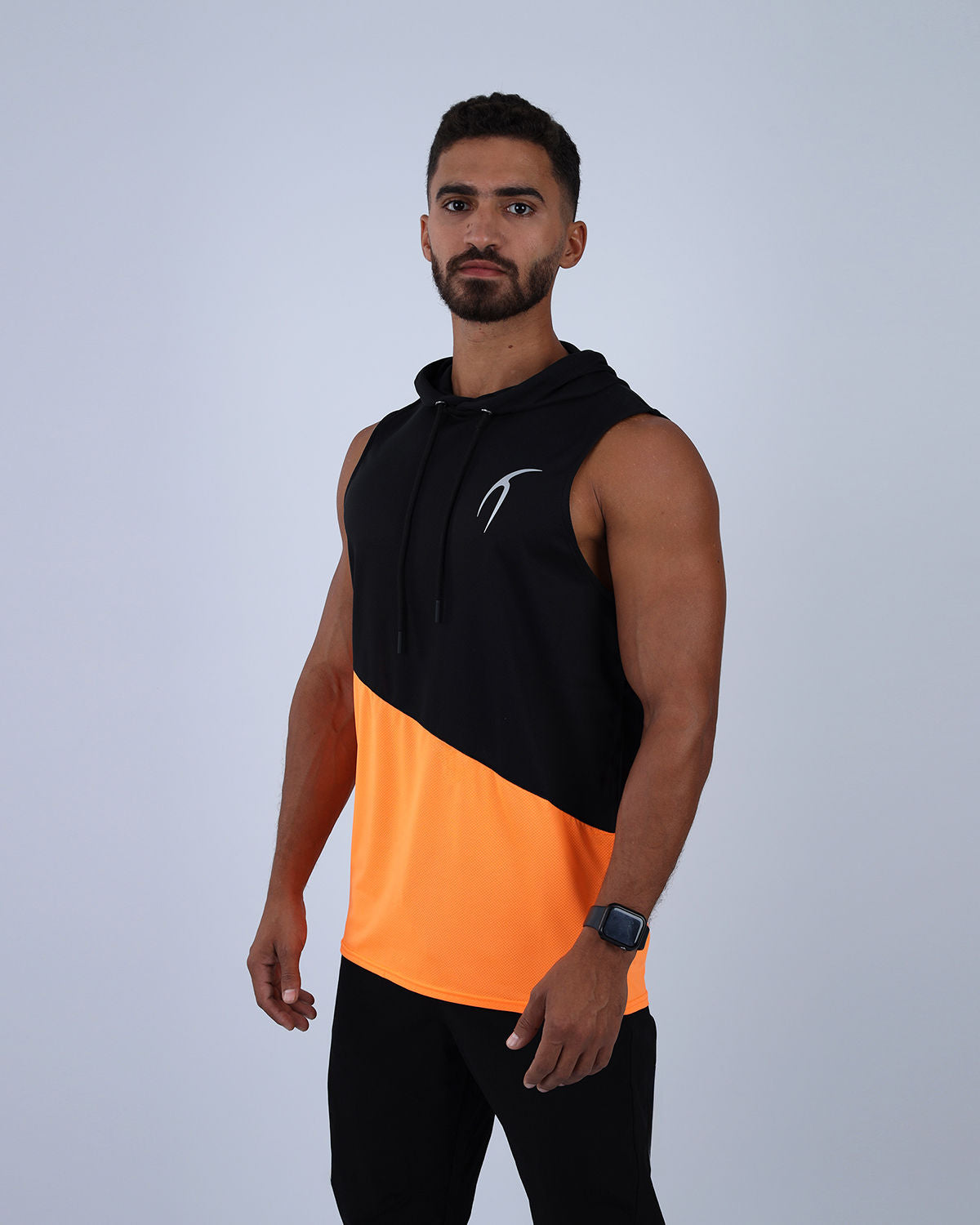 Sleeveless Breathable Orange Hoodie-Atum -32584696