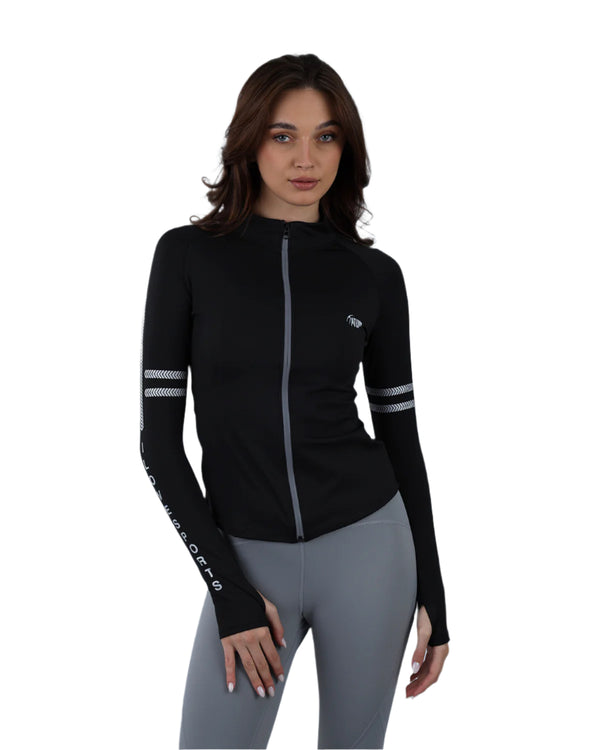 Athleisure Inspire Zip Black Jacket-Atum -73878394