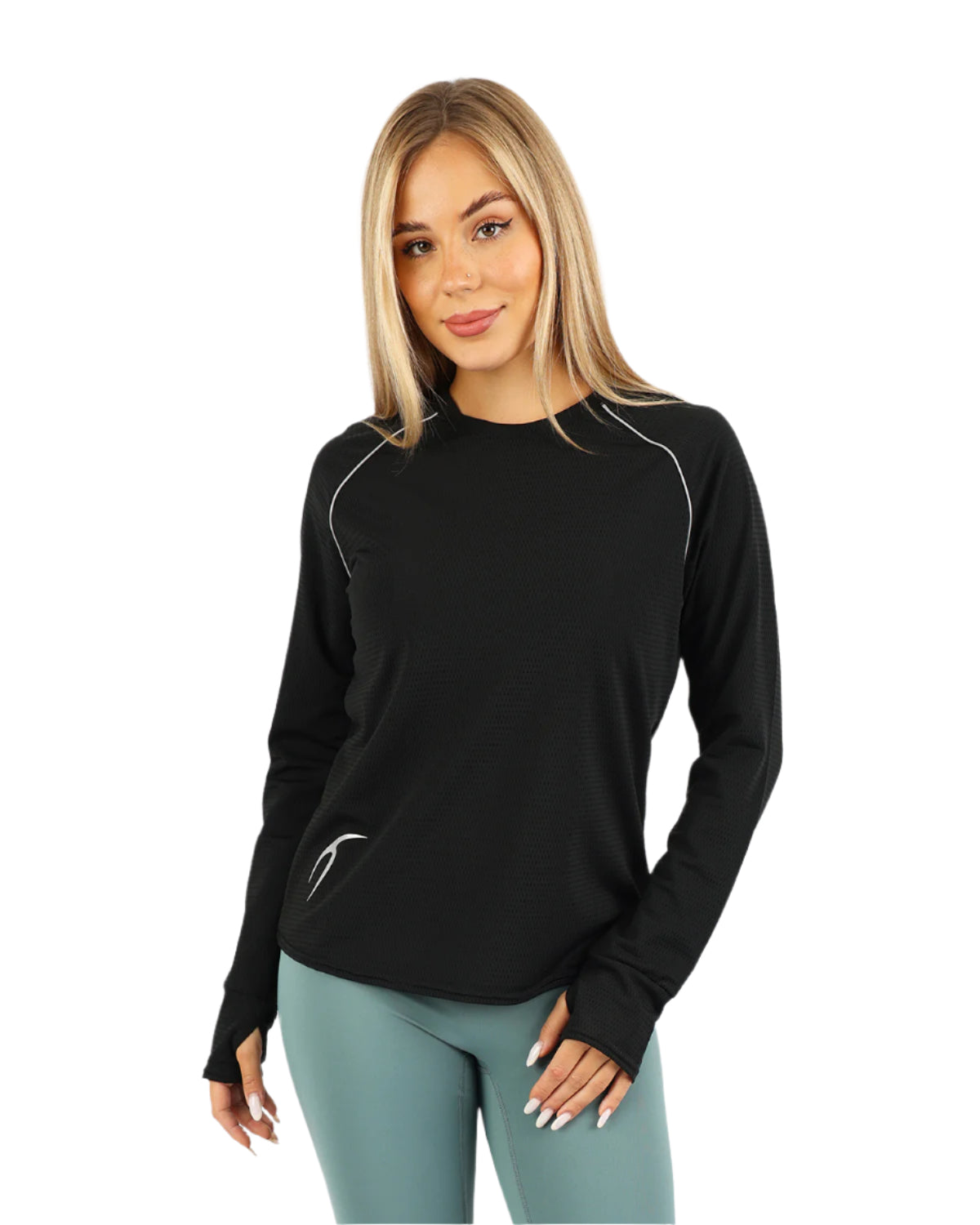 Long-Sleeve Training Black Top-Atum -34688107