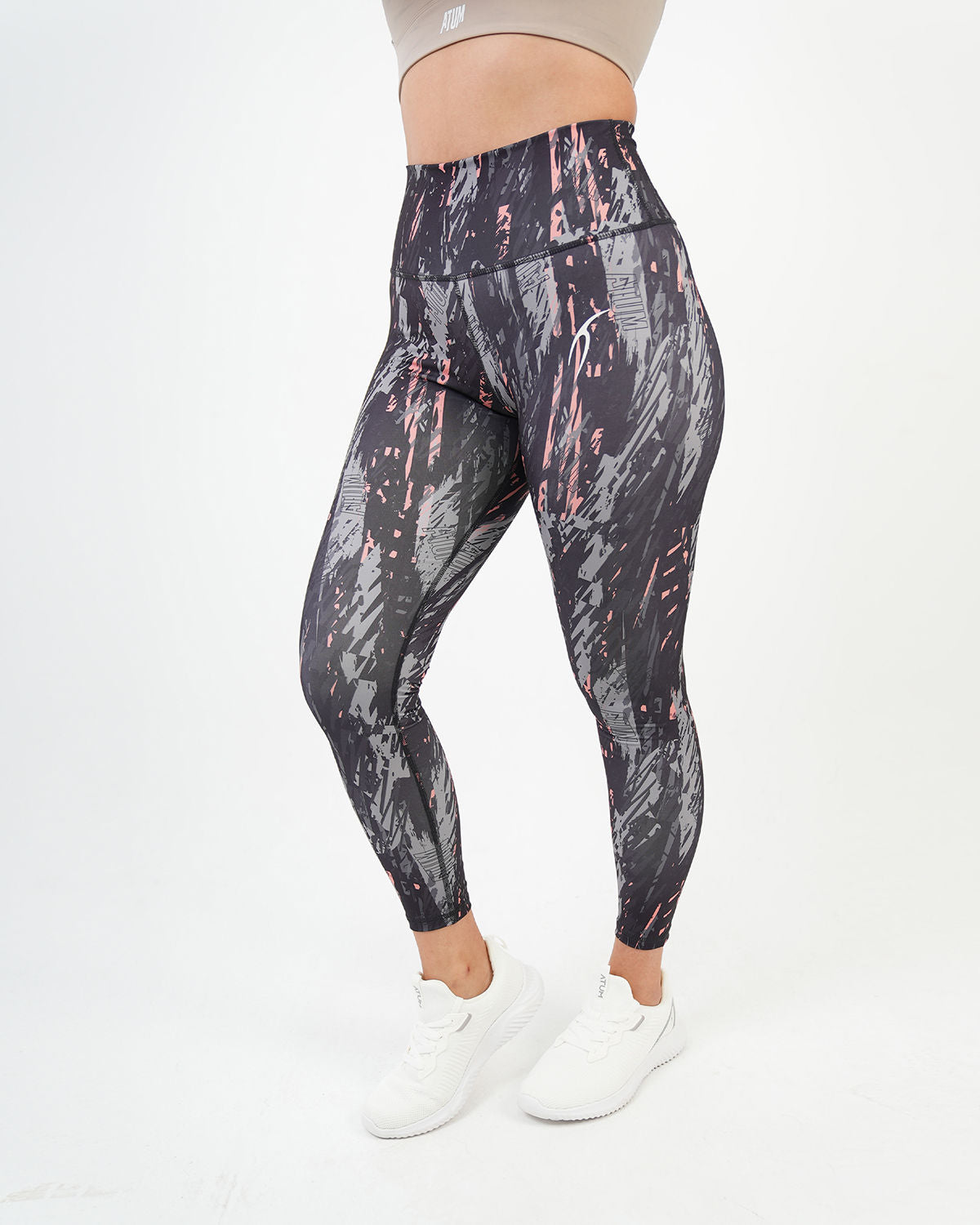 Marble Printed Gray Leggings-Atum -10207873