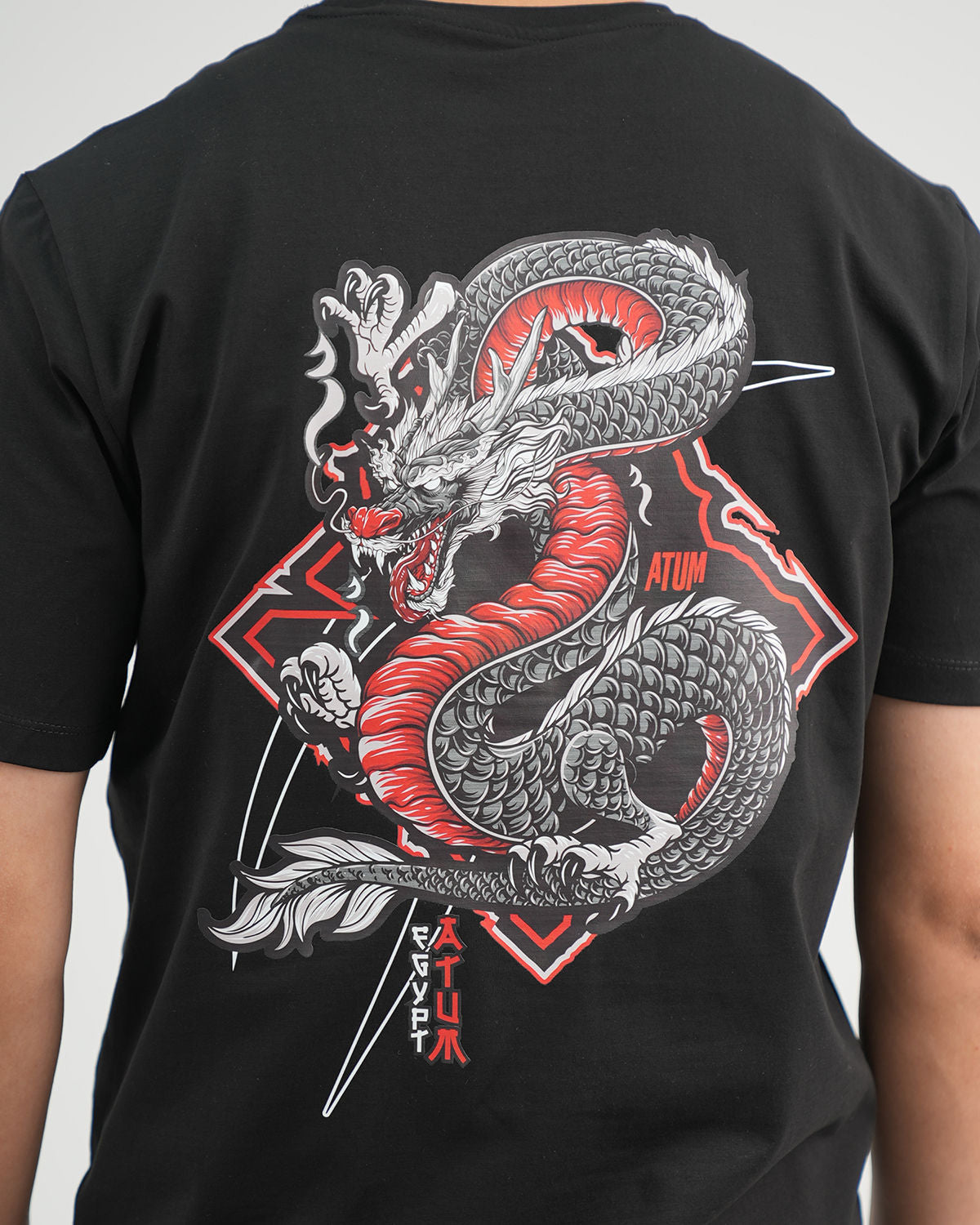 Dragon Strike Graphic Black T-Shirt-Atum -21570318