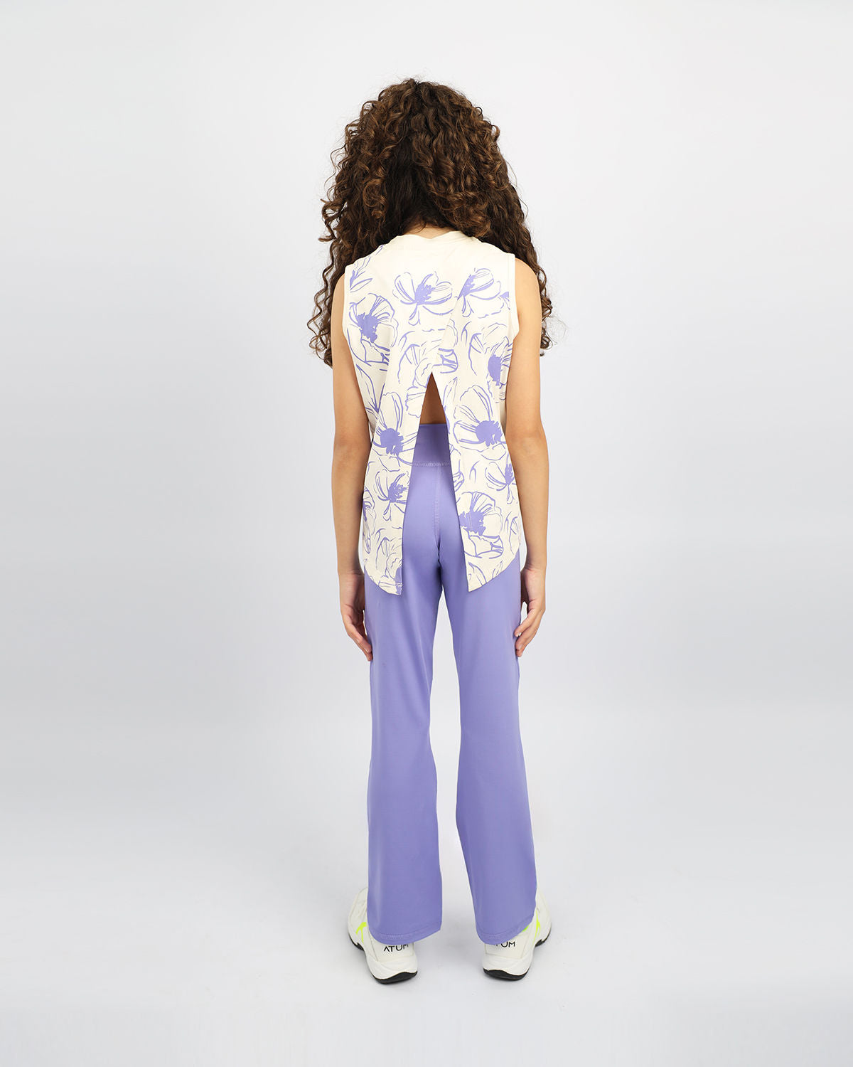 Girl's Wide Leg Lavender Leggings-Atum -32331377