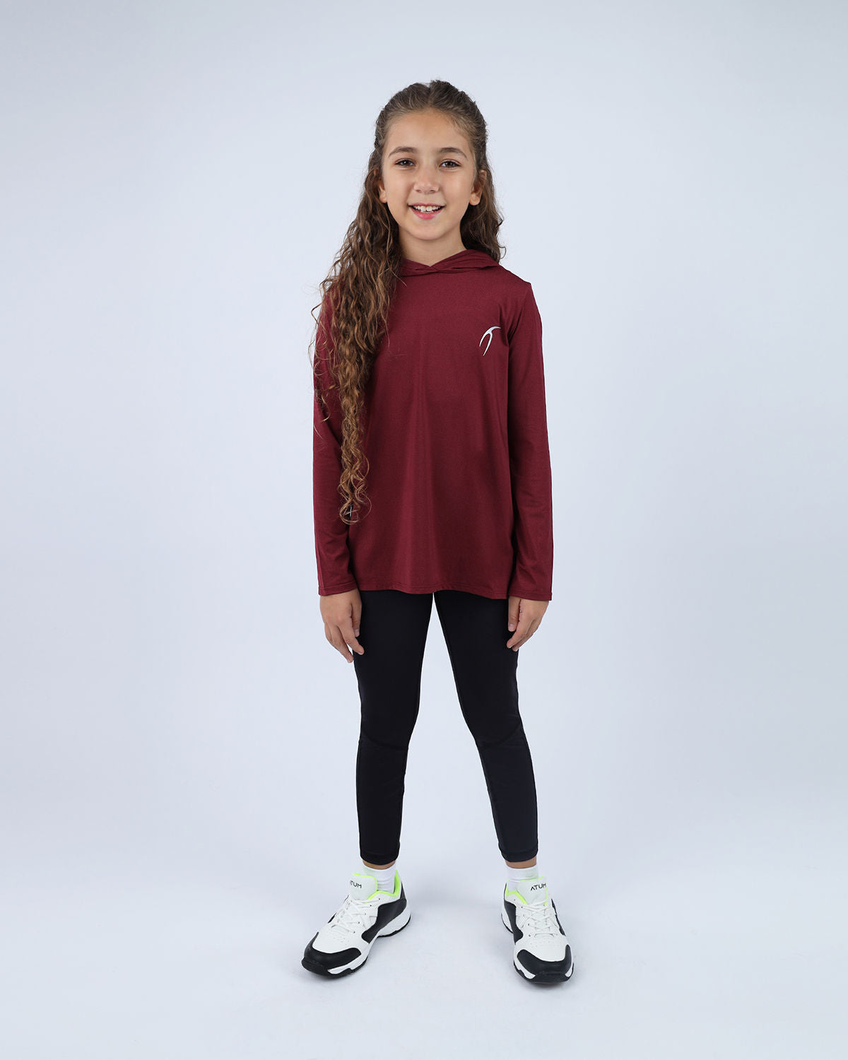 Vivid Long-Sleeve Burgundy Hoodie-Atum -63555022