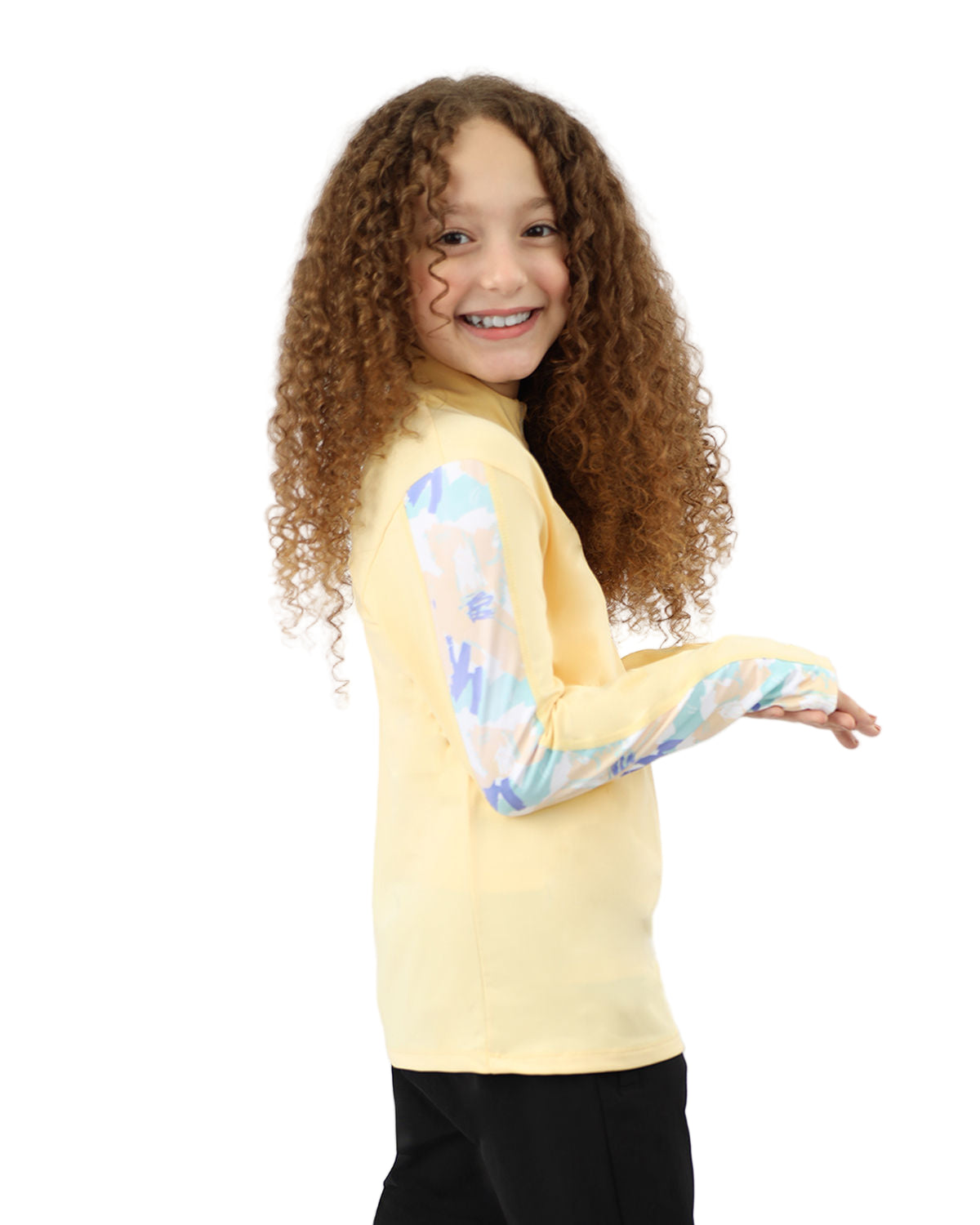 Long Sleeves Girl's Yellow Top-Atum -28983589