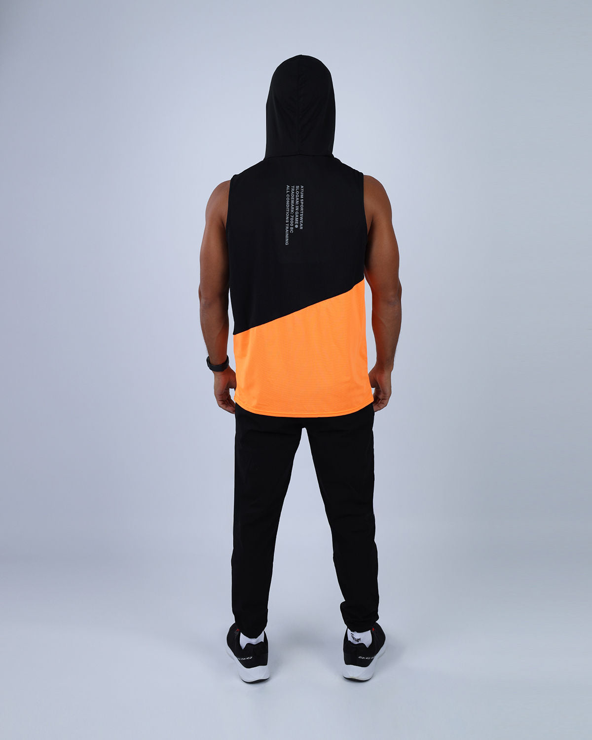 Sleeveless Breathable Orange Hoodie-Atum -67959855