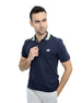 Stripped Neck Navy Polo Shirt