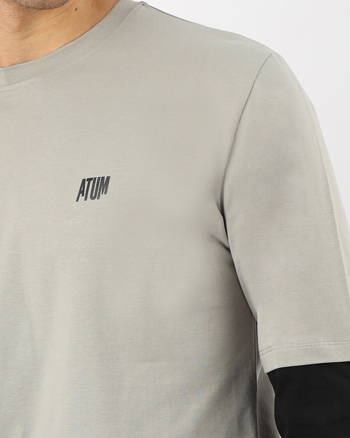 Men's Cotton Gray T-Shirt-Atum -35497987