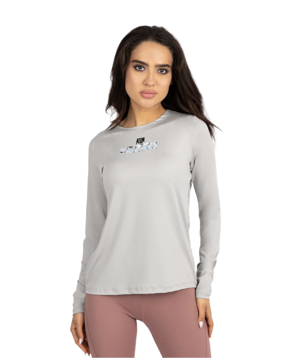 Crew Neck Women's Gray T-Shirt-Atum -44935034