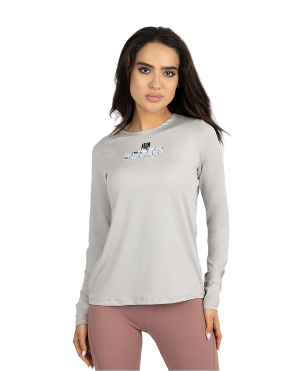 Crew Neck Women's Gray T-Shirt-Atum -44935034