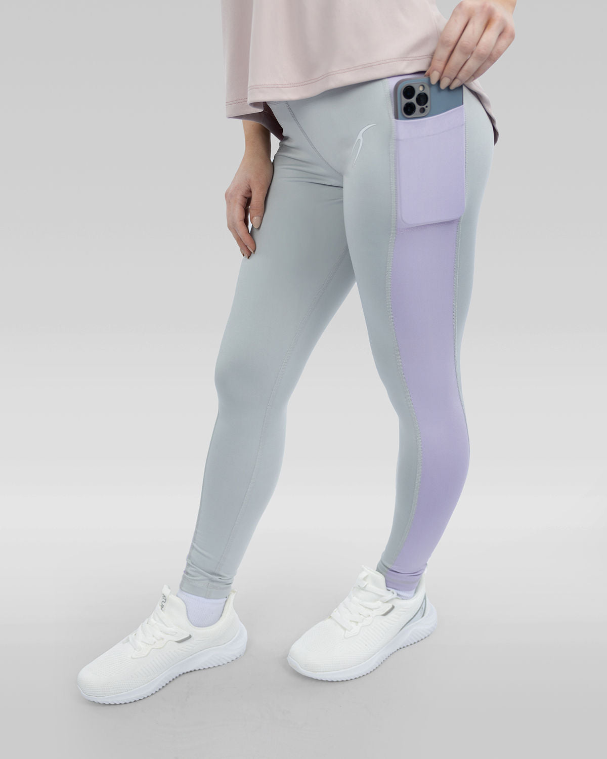 Flowery Plain Gray Leggings-Atum -95758908