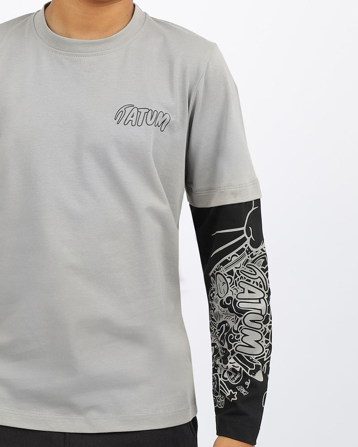 Cotton Boy's Gray T-Shirt-Atum -31726738